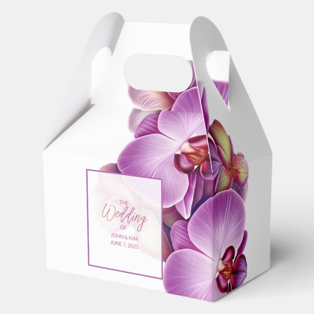 Orchids Wedding Favor Box (Front)