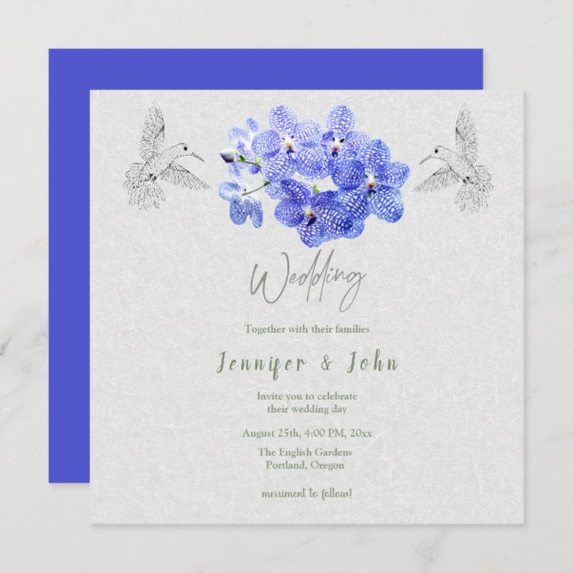 Orchids Wedding Invitation (Front/Back)