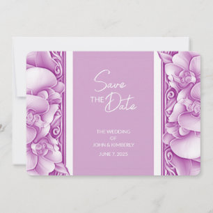 Orchids Wedding Ornate Save The Date Photo Card
