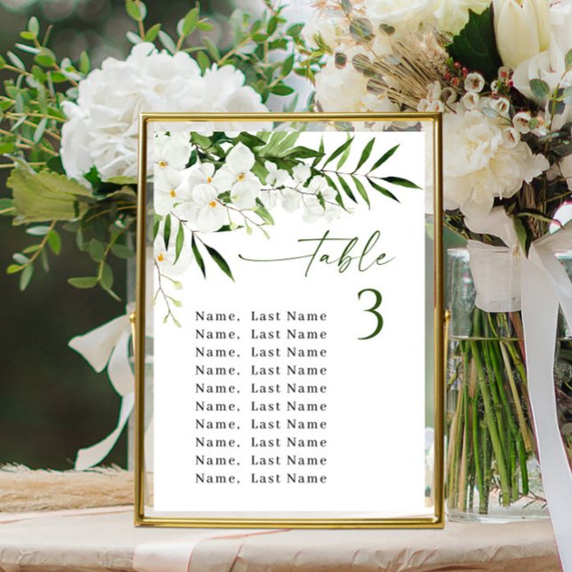 Orchids Wedding Table Number Seating Chart Cards (Creator Uploaded)