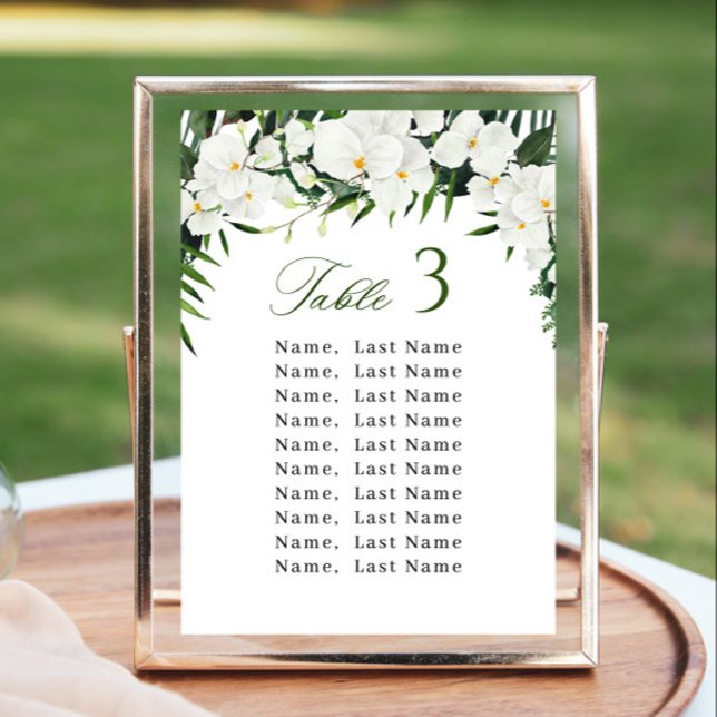 Orchids Wedding Table Number Seating Chart Cards (Creator Uploaded)