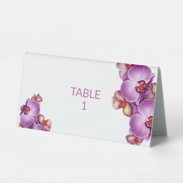 Orchids Wedding Table Number Sign (Front)