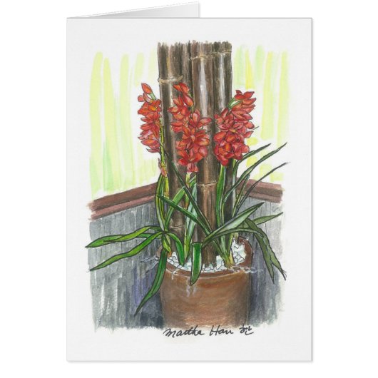 Orchids with bamboo cards (Front)