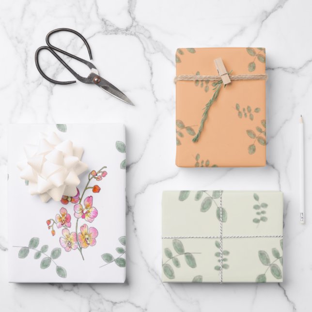 Orchids Wrapping Paper Sheets (Front)