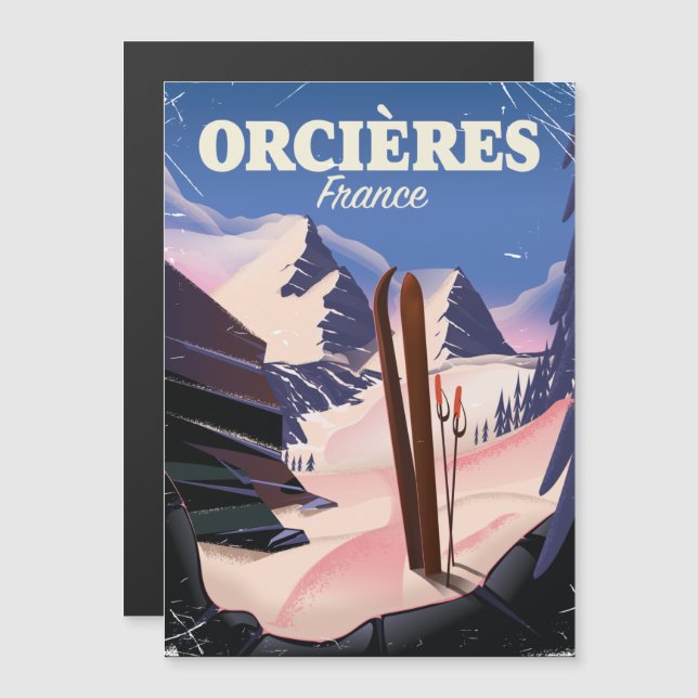 ORCIÈRES france ski poster (Front/Back)