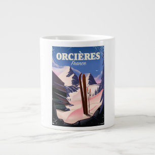 ORCIÈRES france ski poster Giant Coffee Mug