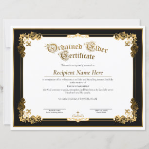 Ordained Elder Certificate, Elder Ordination