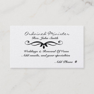 Ordained Minister's Business Card