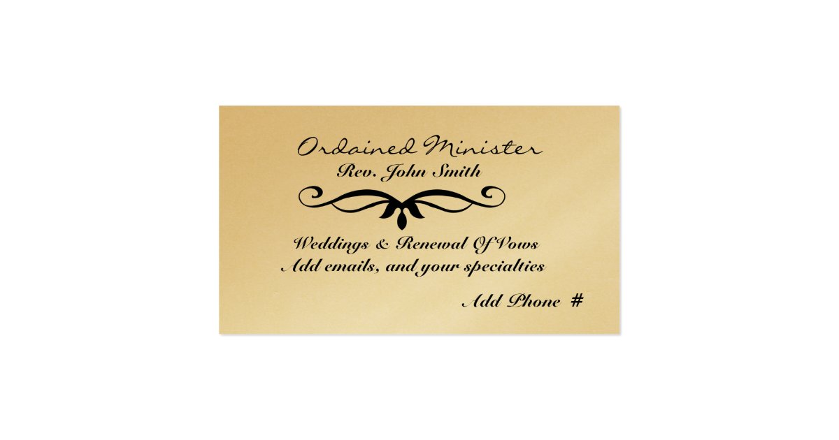 Ordained Minister Script