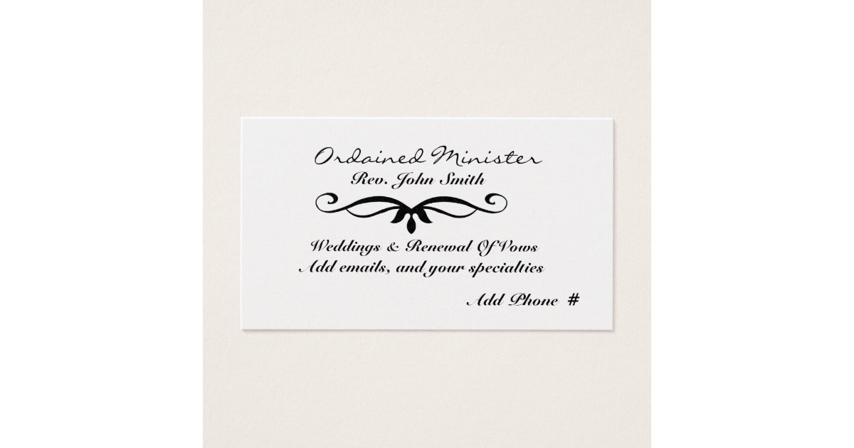 Ministers Business Cards Templates Zazzle Ordained Minister 39 S Business Card