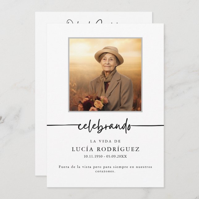 Orden de Servicio Spanish Funeral Celebrando Photo Program (Front/Back)