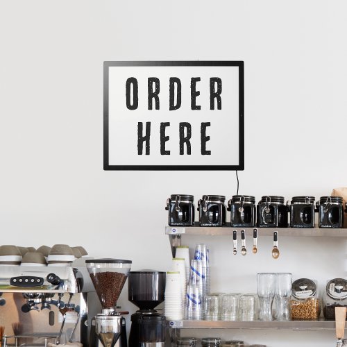 Order Here Custom Business Coffee Shop Bakery LED Sign