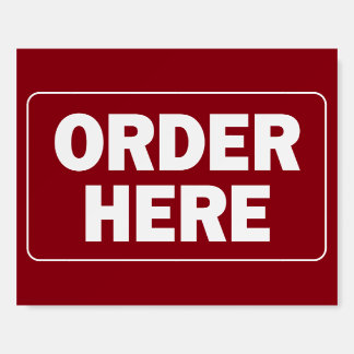 Order Here sign for restaurant or business