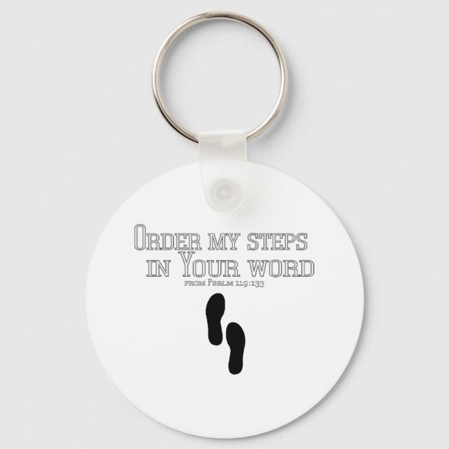 Order My Steps Keychain (Front)