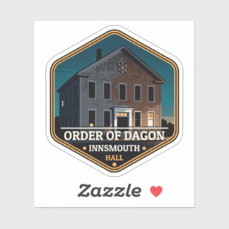 Order of Dagon Hall Innsmouth Vintage Travel Badge Sticker