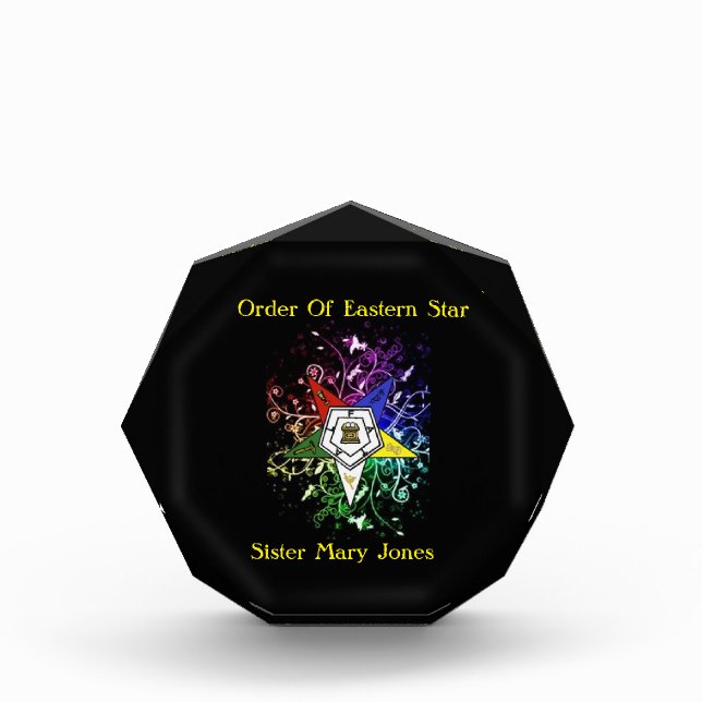 Order of Eastern Star Acrylic Award (Front)