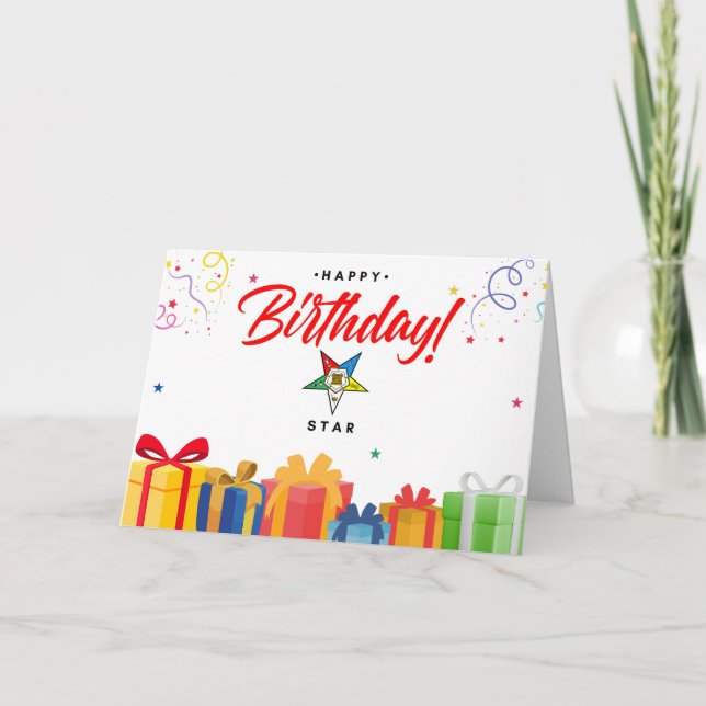 Order of Eastern Star Birthday Card for OES bday (Front)