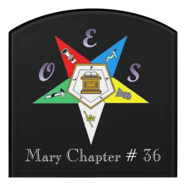 Order of Eastern Star Door Sign (Contour Front)