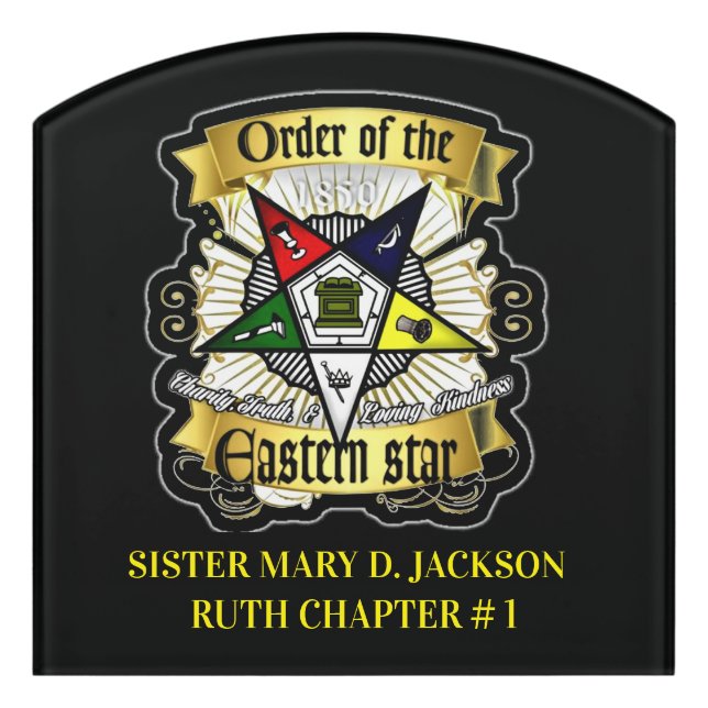 Order of Eastern Star Door Sign (Contour Front)