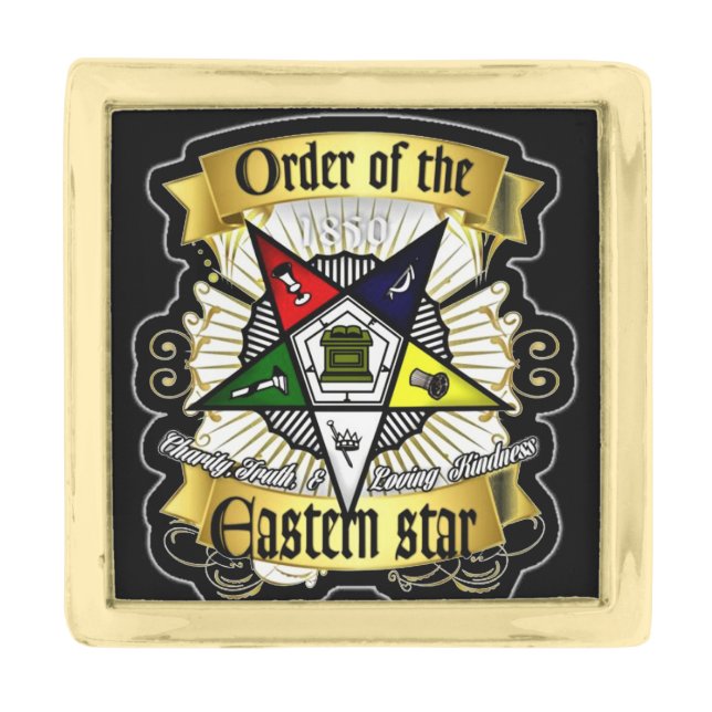 Order Of Eastern Star Gold Finish Lapel Pin (Front)