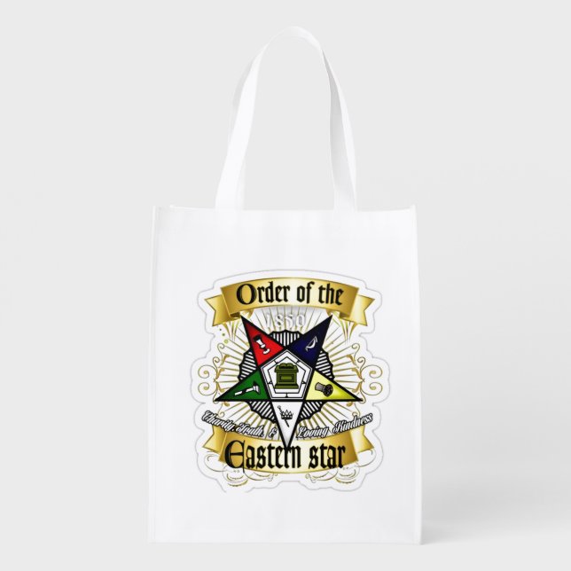 Order Of Eastern Star  Grocery Bag (Back)