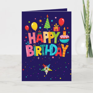 Order of Eastern Star Happy Birthday Card OES