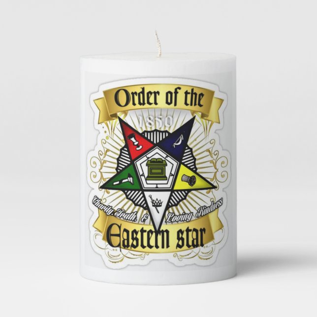 Order of Eastern Star Pillar Candle (Front)