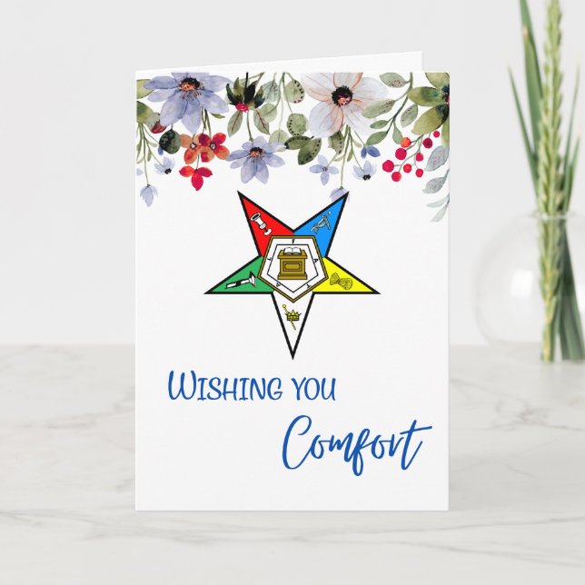 Order of Eastern Star Sympathy Card for OES (Front)