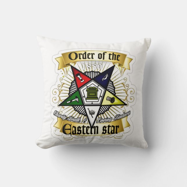 Order of Eastern Star Throw Pillow (Front)