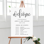 Order of Events EDITABLE COLOR Lovely Calligraphy Faux Canvas Print<br><div class="desc">A simply elegant sign that your guests will adore. Text and background colors are fully editable to match your theme!
 Design by © berryberrysweet . Printable digital files and matching items are available! Visit our website at www.berryberrysweet.com for more details!</div>
