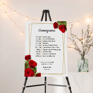 Order of Events Espanish Red Roses Timeline Foam Board