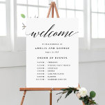 Order of Events Sign EDITABLE COLOR Modern Script<br><div class="desc">A simply elegant sign that your guests will adore. Text and background colors are fully editable to match your theme!
 Design by © berryberrysweet . Printable digital files and matching items are available! Visit our website at www.berryberrysweet.com for more details!</div>