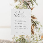 Order of Events Wedding Schedule Elegant Modern Poster<br><div class="desc">Order of Events Wedding Schedule Elegant Modern Poster</div>