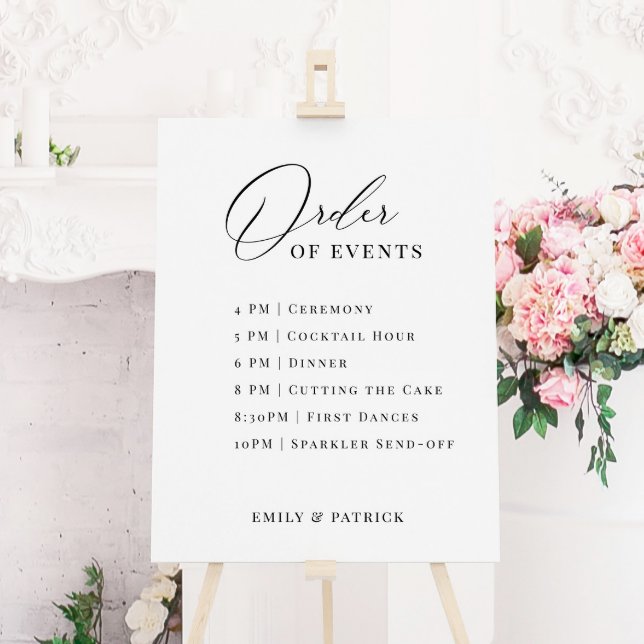 Order of Events Wedding Schedule Elegant Sign (Creator Uploaded)