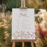 Order of Events Wedding Terracotta Fall Wildflower Poster<br><div class="desc">Order of Events Wedding Terracotta Fall Wildflower Sign</div>