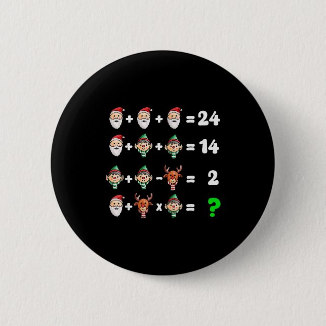 Order Of Operations Quiz Christmas Math Teacher Xm Button (Front)