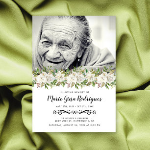 Order of Service Floral Photo Funeral Program