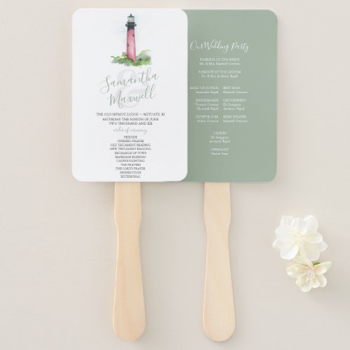 Order of Service Lighthouse Wedding Hand Fan