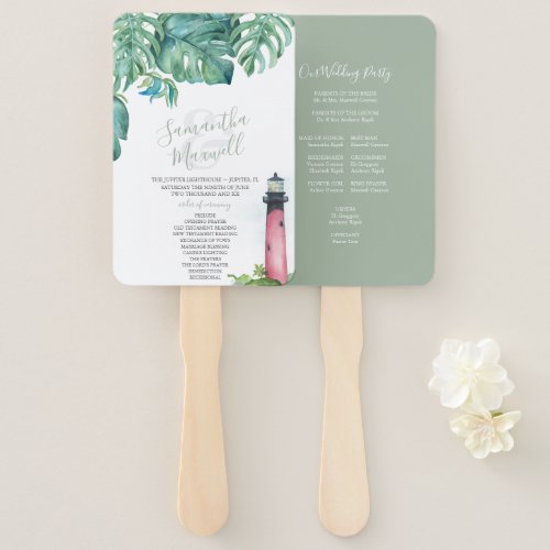 Order of Service Lighthouse Wedding Hand Fan