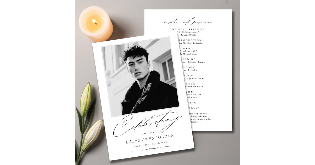 Order Of Service Memorial Photo Cheap Funeral Program | Zazzle