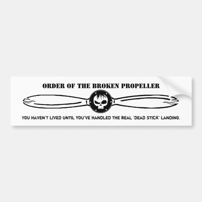 Order of the broken propeller   Sticker Bumper Stickers