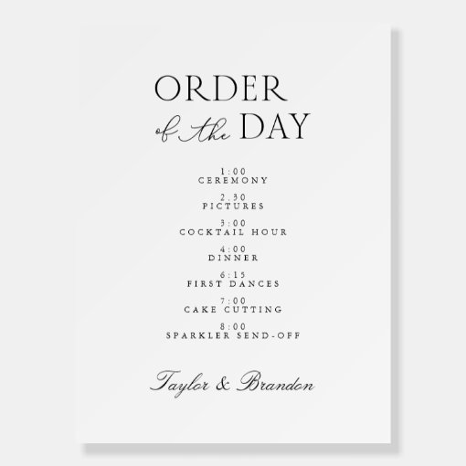 Order Of The Day Timeline Wedding Welcome Sign Zazzle order-of-the-day-timeline-wedding-welcome-sign-zazzle