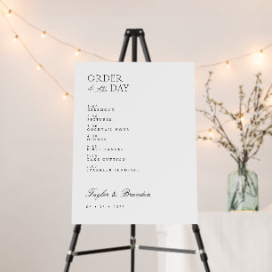 Order of the Day Wedding Event Time Welcome Sign 