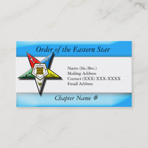 Order of the Eastern Star Blue Business Card