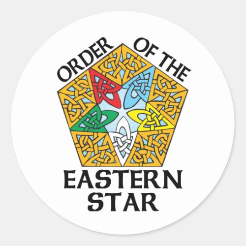 Order of the Eastern Star Celtic Knot design Classic Round Sticker