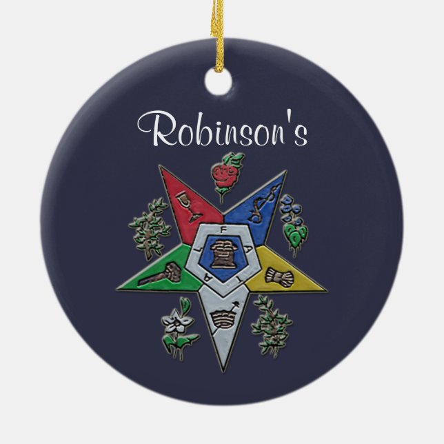 Order Of The Eastern Star Ceramic Ornament (Back)