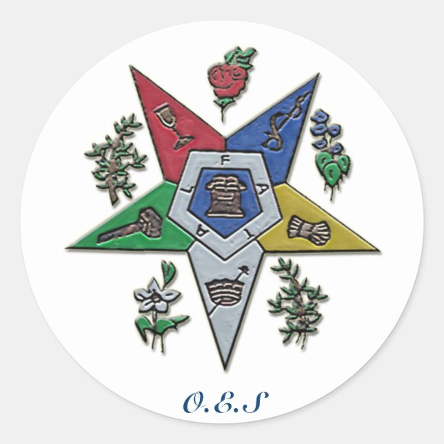 Order Of The Eastern Star Classic Round Sticker (Front)