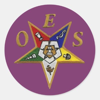 Order Of The Eastern Star Classic Round Sticker by ALMOUNT at Zazzle