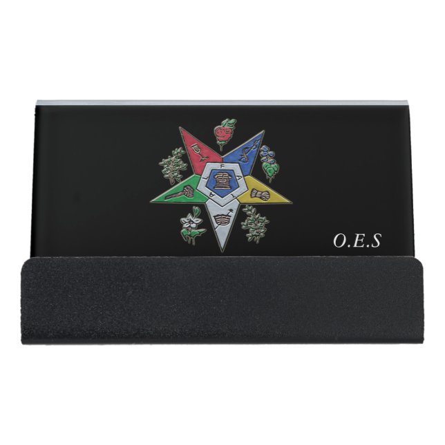 Order Of The Eastern Star Desk Business Card Holder (Front)
