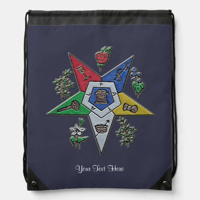 Order Of The Eastern Star Drawstring Bag (Front)